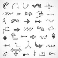 Vector set of hand drawn arrows, elements for presentation