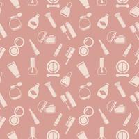 Seamless texture from cosmetics icons, beauty pattern, abstract background, wallpaper vector