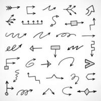 Vector set of hand drawn arrows, elements for presentation