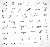 Vector set of hand drawn arrows, elements for presentation