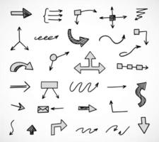 Vector set of hand drawn arrows, elements for presentation