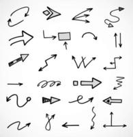 Vector set of hand drawn arrows, elements for presentation