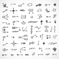 Vector set of hand drawn arrows, scheme, diagram, infographics