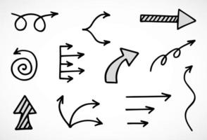 Vector set of hand drawn arrows, elements for presentation