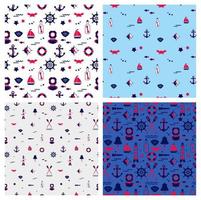 ector seamless pattern of icons on the theme of the sea, navigation, sea travel vector
