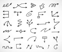 Vector set of hand drawn arrows, elements for presentation