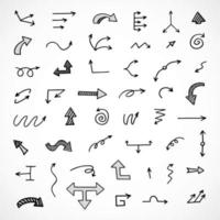 Vector set of hand drawn arrows, elements for presentation