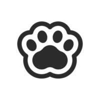 Dog and cat paws with sharp claws. cute animal footprints png