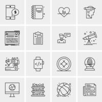 16 iconos de negocios universales vector ilustración de icono creativo para usar en proyectos relacionados con la web y dispositivos móviles