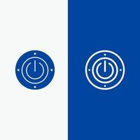 línea de computación de energía de energía eléctrica y bandera azul de icono sólido de glifo vector