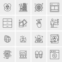 16 iconos de negocios universales vector ilustración de icono creativo para usar en proyectos relacionados con la web y dispositivos móviles