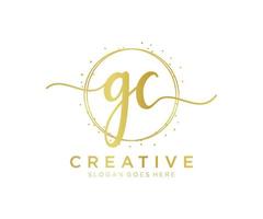 Initial GC feminine logo. Usable for Nature, Salon, Spa, Cosmetic and Beauty Logos. Flat Vector Logo Design Template Element.