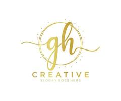 Initial GH feminine logo. Usable for Nature, Salon, Spa, Cosmetic and Beauty Logos. Flat Vector Logo Design Template Element.