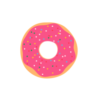 Donut Circle Donuts com furos coloridos cobertos com um delicioso chocolate. png