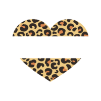 el fondo del patrón de la camisa de guepardo en forma de corazón deja espacio para agregar texto. aislado en el fondo png