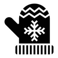 mitten icon solid vector .