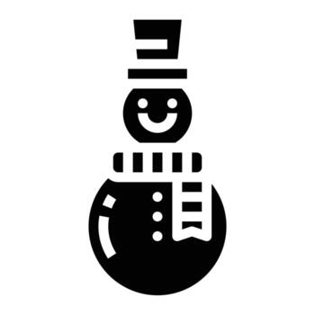 snowman icon solid vector .