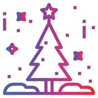 christmas tree gradient icon vector .