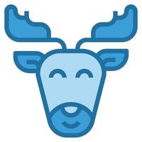 reindeer icon line blue color . vector