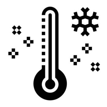Thermometer  icon solid vector .