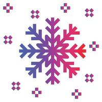 vector de icono de gradiente de copo de nieve.