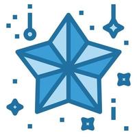 star icon line blue color . vector