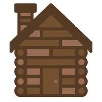 cabin icon vector flat color .