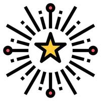 fireworks icon line color . vector