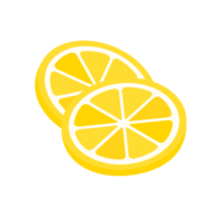 Sour yellow lemons. High vitamin lemons are cut into slices for summer lemonade. png