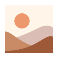 fondo de paisaje de montaña superpuesto con el sol decoración png