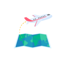 passenger plane flying on the world map vacation travel ideas png