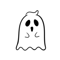 un fantasma malvado blanco de dibujos animados que se divierte acechando a la gente en Halloween. png