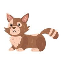 cute little brown cat vector