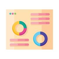 statistics pie in webpage vector