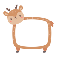 Cute wild animal cartoon text frame for kids png