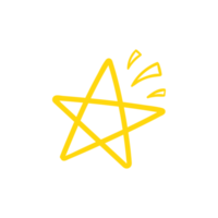 hand drawn star collection simple design png