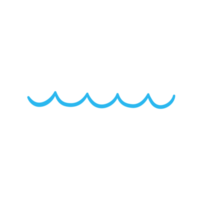 blauw watergolflijnpictogram in de zee png