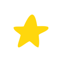 yellow star shape collection night sky decoration png
