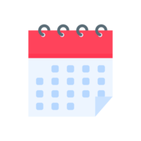 Calendar icon. A red calendar for reminders of appointments and important festivals in the year. png