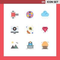 9 Creative Icons Modern Signs and Symbols of coffee valentine cloud shopping magnifying Editable Vector Design Elements