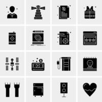 16 iconos de negocios universales vector ilustración de icono creativo para usar en proyectos relacionados con la web y dispositivos móviles