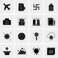 16 iconos de negocios universales vector ilustración de icono creativo para usar en proyectos relacionados con la web y dispositivos móviles