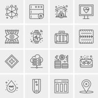 16 iconos de negocios universales vector ilustración de icono creativo para usar en proyectos relacionados con la web y dispositivos móviles