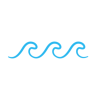 blauw watergolflijnpictogram in de zee png