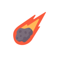 desenho animado do cometa. o meteorito caiu na terra e faiscou. png