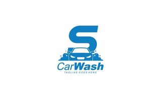 S logo carwash for identity. car template vector illustration for your brand.