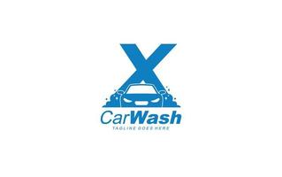 X logo carwash for identity. car template vector illustration for your brand.