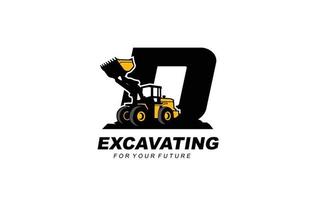 D logo LOADER for construction company. Heavy equipment template vector illustration for your brand.