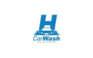 H logo carwash for identity. car template vector illustration for your brand.