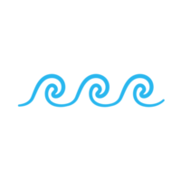 blauw watergolflijnpictogram in de zee png